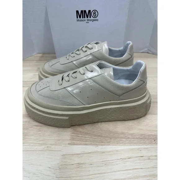Maison Margiela MM6 Women's 39 US 9 Chunky Gambetta Sneakers Beige Shoes - Picture 2 of 10